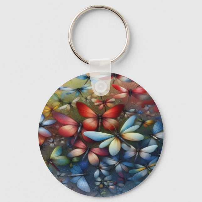 Elegant Dragonflies Keychain (Front)