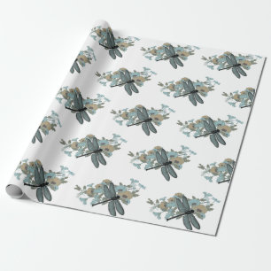 Elegant Dragonflies Pattern Wrapping Paper