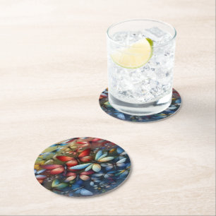 Elegant Dragonflies Round Paper Coaster