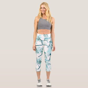 Elegant Dragonflies: Watercolor Wonder Capri Leggings