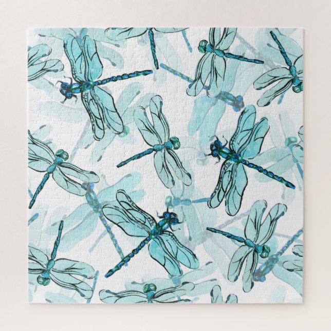 Elegant Dragonflies: Watercolor Wonder Jigsaw Puzzle (Vertical)