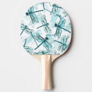 Elegant Dragonflies: Watercolor Wonder Ping Pong Paddle