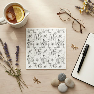 Elegant Dragonflies & Wildflowers  Napkin