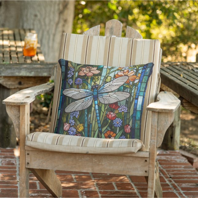 Elegant Dragonfly art painting botanical boho  Cushion (Chair)