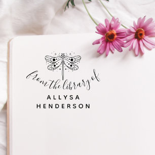 Elegant Dragonfly Custom Name From The Library Of Rubber Stamp