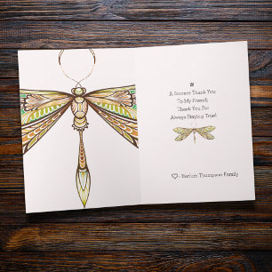 Elegant Dragonfly Thank You Card 