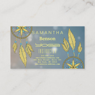 Elegant  Dream Catcher Feathers Yoga Instructor Bu Business Card