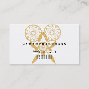 Elegant  Dream Catcher Feathers Yoga Instructor Business Card