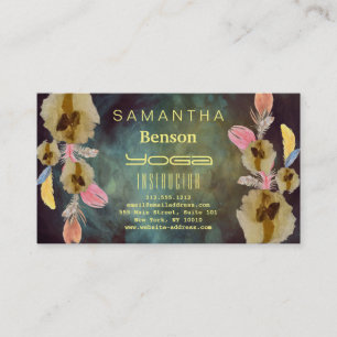 Elegant  Dream Catcher Feathers Yoga Instructor Business Card