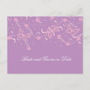 Elegant Dream Lavender Butterfly Save date card