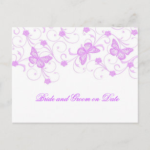 Elegant Dream Purple Butterfly Save date card