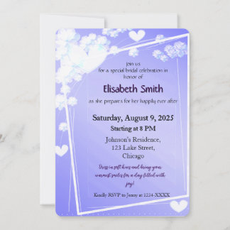 Elegant Dreamy Bridal Shower  Invitation