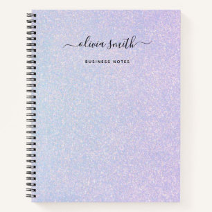 Elegant Dreamy Pastel Glam Blue and Pink Notebook