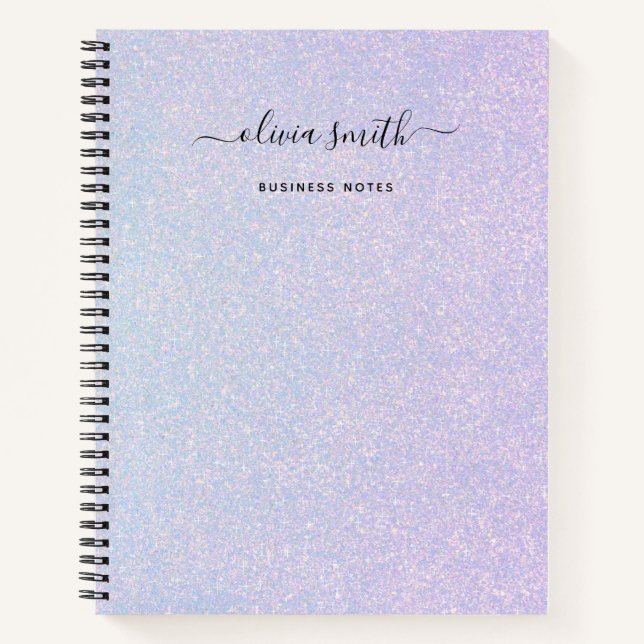 Elegant Dreamy Pastel | Glam Blue and Pink Notebook (Front)