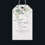 Elegant Dreamy Rose Gold Greenery Thank you Gift Tags<br><div class="desc">Elegant pink gold greenery baby shower,  bridal shower,  wedding,  etc. thank you favour tags.</div>