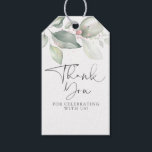 Elegant Dreamy Rose Gold Greenery Thank you Gift Tags<br><div class="desc">Elegant pink gold greenery baby shower,  bridal shower,  wedding,  etc. thank you favour tags.</div>