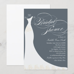 Elegant Dress Choose Your Own Background Colour Invitation