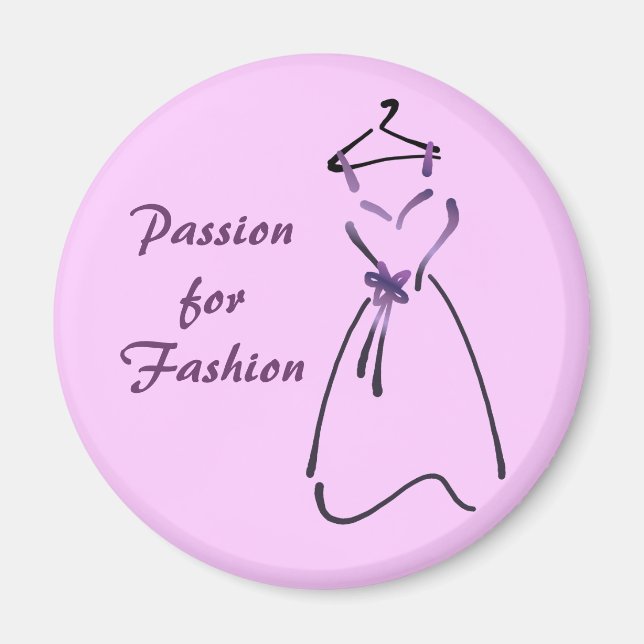 Elegant Dress Design with Customisable Slogan Magnet (Front)