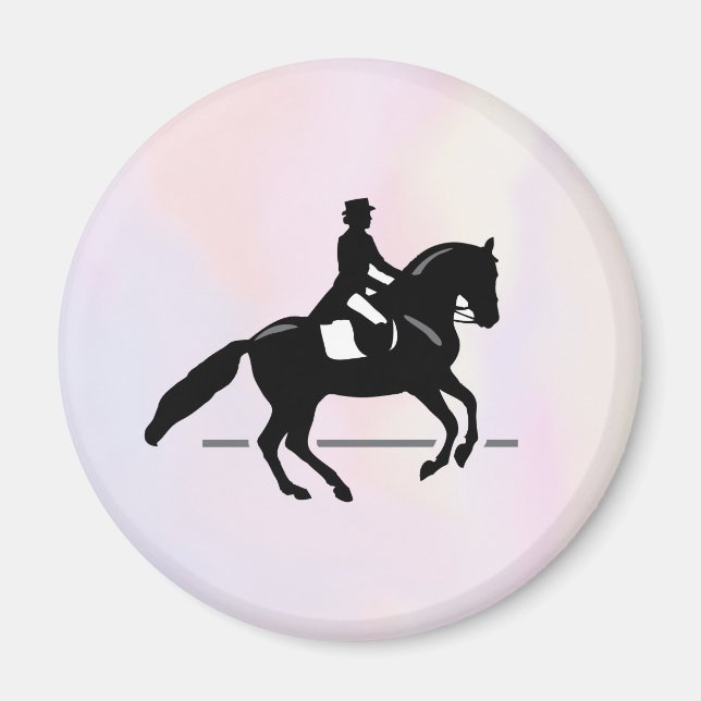 Elegant Dressage Rider on a Watercolor Background Magnet (Front)