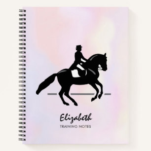 Elegant Dressage Rider on a Watercolor Background Notebook