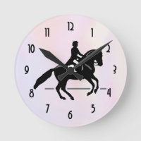 Elegant Dressage Rider on a Watercolor Background