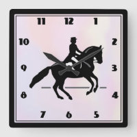 Elegant Dressage Rider on a Watercolor Background