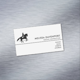 Elegant Dressage Rider Performing a Pirouette Magnetic Business Card