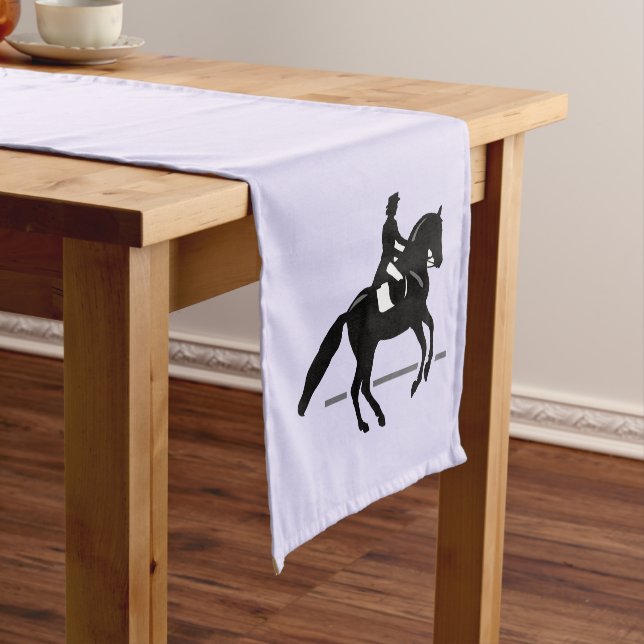 Elegant Dressage Rider Performing a Pirouette Short Table Runner (In Situ)