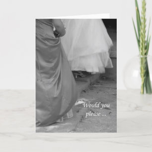 Elegant Dresses Bridesmaid Invitation Request Card