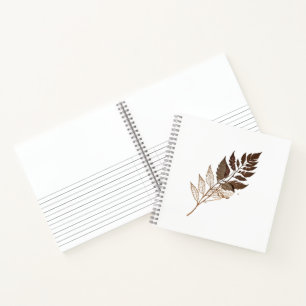 Elegant Dried Leaf Botanical Design  Notebook