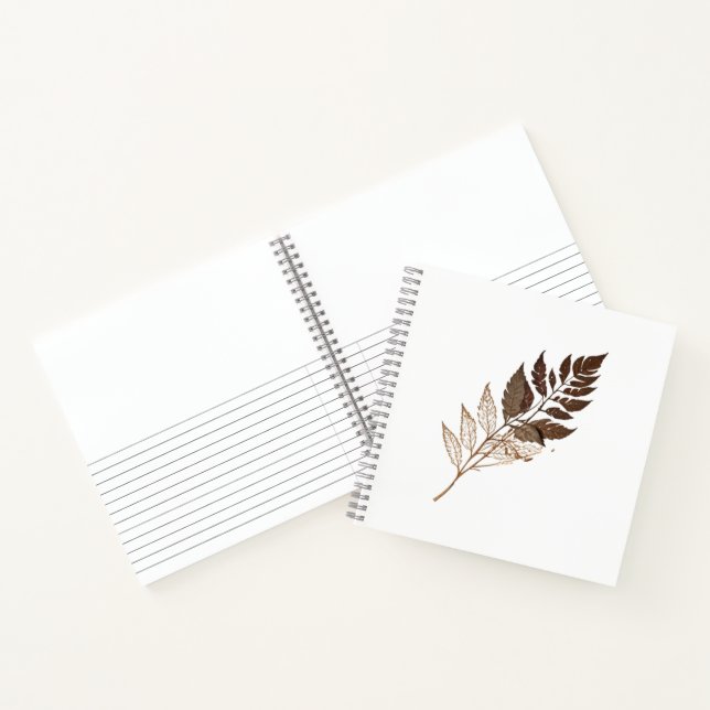 Elegant Dried Leaf Botanical Design  Notebook (Inside)
