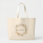 Elegant Dried Wildflower Pampas Bride Wedding Large Tote Bag<br><div class="desc">Elegant Dried Wildflower Pampas Bride Wedding Large Tote Bag. This will be part of suite.</div>