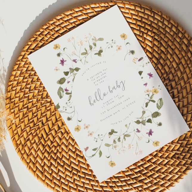 Elegant Dried Wildflower Pampas Floral Baby Shower Invitation (Creator Uploaded)