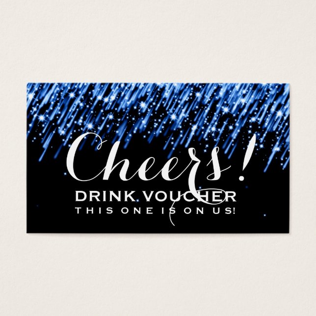Elegant Drink Voucher Falling Stars "Sapphire Blue (Front)
