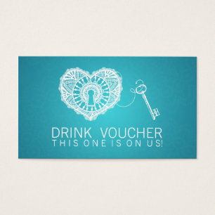 Elegant Drink Voucher Key To My Heart Turquoise