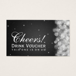 Elegant Drink Voucher Party Sparkle Black