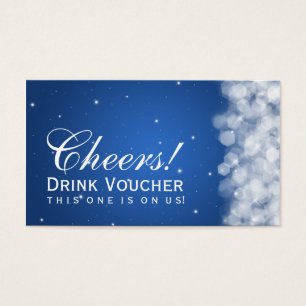 Elegant Drink Voucher Party Sparkle Blue