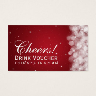 Elegant Drink Voucher Party Sparkle Red