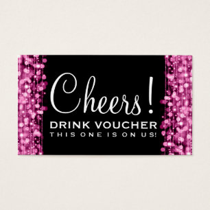 Elegant Drink Voucher Party Sparkles Pink