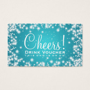 Elegant Drink Voucher Party Winter Sparkle Blue