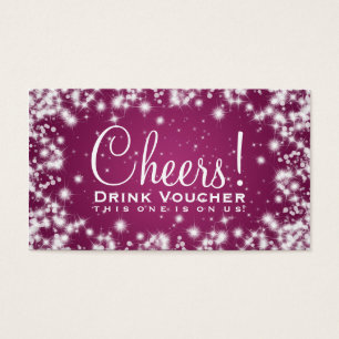 Elegant Drink Voucher Party Winter Sparkle Pink
