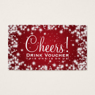 Elegant Drink Voucher Party Winter Sparkle Red