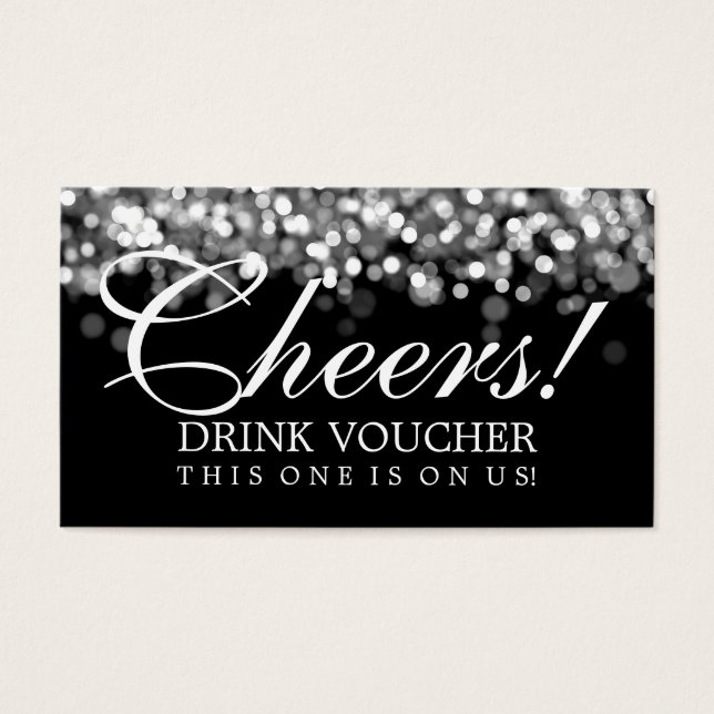 Elegant Drink Voucher Silver Lights (Front)