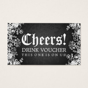 Elegant Drink Voucher Victorian Flourish Black