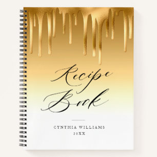 elegant dripping gold foil Recipe Book