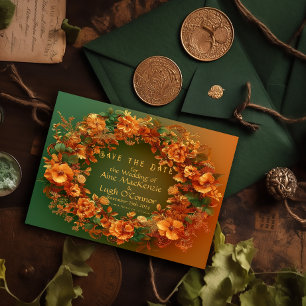 Elegant Druid Hill Autumn Floral Save The Date