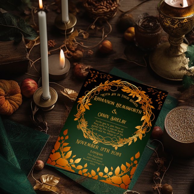 Elegant Druid Hill Autumn Themed  (Enchanting Druid Hill Invitation)