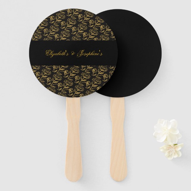 Elegant Dual Birthday Soiree  Hand Fan (Front and Back)