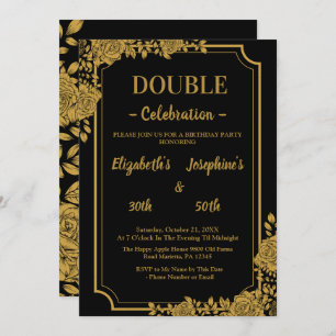 Elegant Dual Birthday Soiree Invitation
