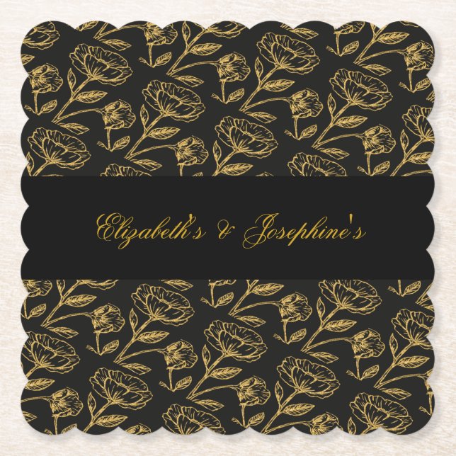 Elegant Dual Birthday Soiree  Paper Coaster (Front)